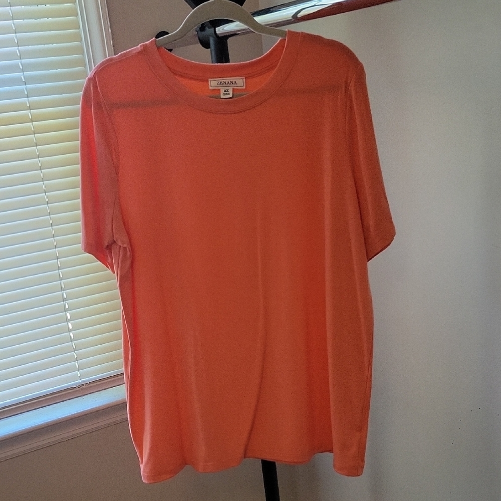 IZOD Women's Vibrant Orange Short Sleeve Top